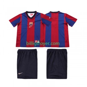 Billige Fotballdrakter FC Barcelona 1999 Barn Retro Hjemmedraktsett 1998 Kortermet